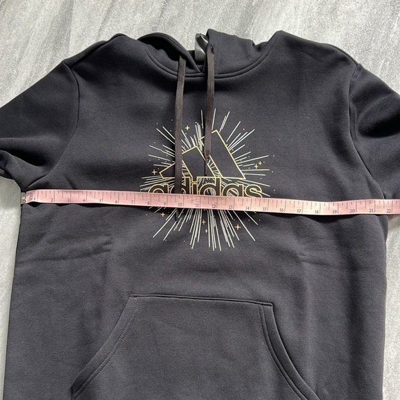 Adidas Women’s holiday hoodie size large silver gold & black soft pullover - Picture 6 of 7
